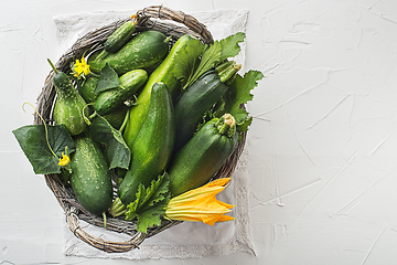 Image showing Vegetable crops zucchini cucumber