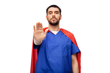 Image showing doctor or male nurse in superhero cape