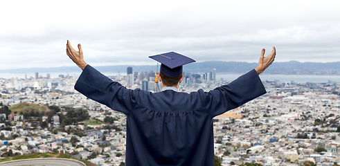 Image showing graduate student or bachelor celebrating success