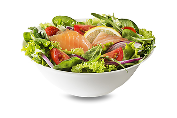 Image showing Salad smoked salmon