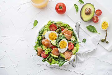 Image showing Salad smoked salmon