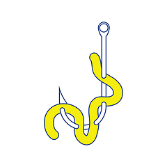 Image showing Icon of worm on hook