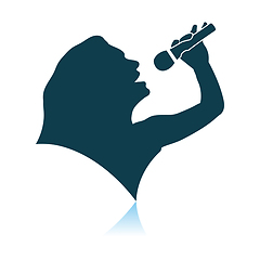 Image showing Karaoke Womans Silhouette Icon