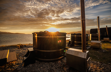 Image showing Ofuro Tub by the sea.