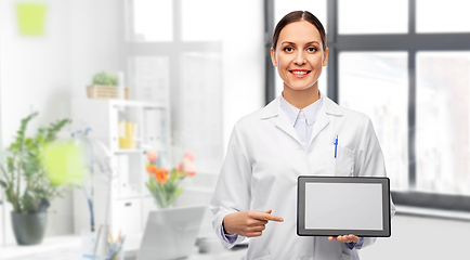 Image showing female doctor with tablet computer at hospital