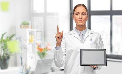 Image showing female doctor with tablet computer at hospital