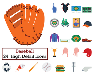 Image showing Set of 24  Baseball Icons