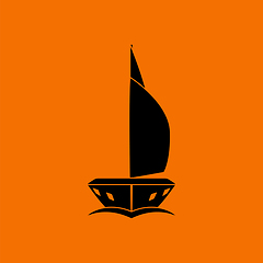 Image showing Sail yacht icon front view