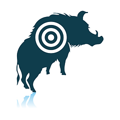 Image showing Boar Silhouette With Target Icon