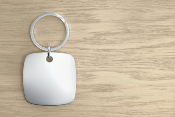 Image showing Blank silver keychain