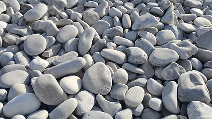 Image showing Nature background from gray sea pebbles