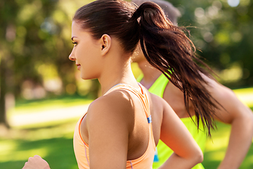 Image showing young people or sportsmen running marathon