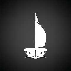 Image showing Sail yacht icon front view