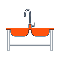 Image showing Icon Of Double Sink