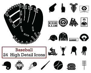 Image showing Set of 24  Baseball Icons