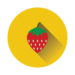 Image showing Flat design icon of Strawberry