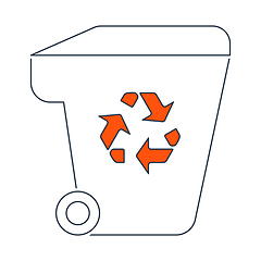 Image showing Garbage Container With Recycle Sign Icon