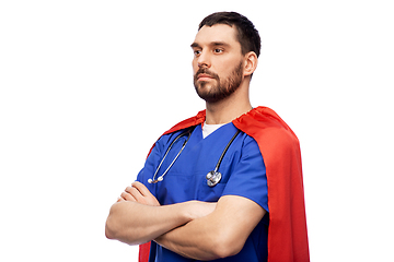 Image showing doctor or male nurse in superhero cape