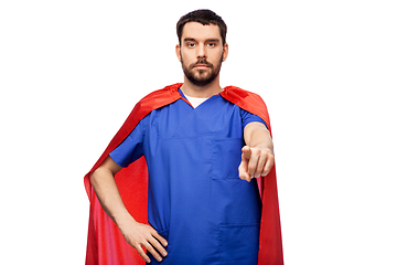 Image showing doctor or male nurse in superhero cape