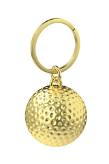 Image showing Gold keychain with golf ball