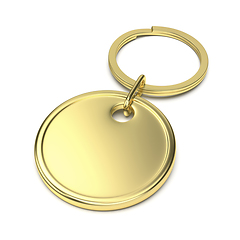 Image showing Round gold keychain