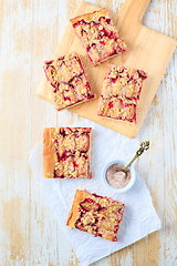 Image showing Homemade plum cake with  yeast dough and crumbles