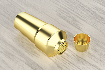 Image showing Gold cocktail shaker