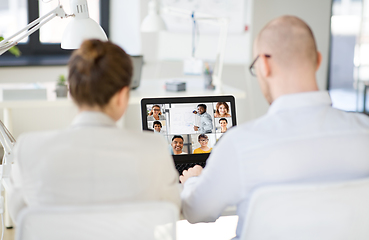 Image showing business team having video conference at office