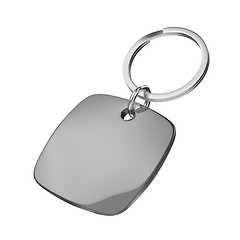 Image showing Square plastic keychain