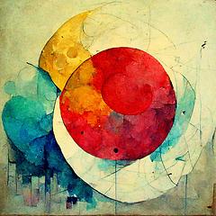 Image showing Abstract contemporary modern watercolor art. Minimalist illustra