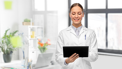 Image showing female doctor with tablet computer at hospital