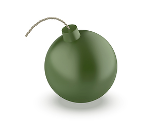 Image showing Green bomb with fuse