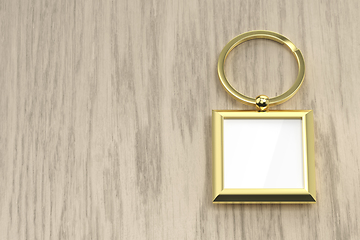 Image showing Blank golden keychain