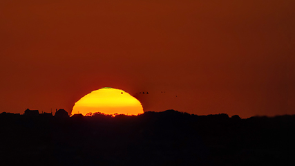 Image showing Sunset and Green Flash