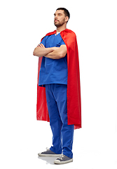 Image showing doctor or male nurse in superhero cape