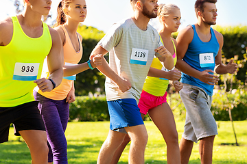 Image showing sportsmen with badge numbers on start of race