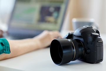 Image showing close up of digital camera on table