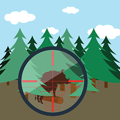 Image showing Hunting in fir forest