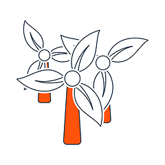 Image showing Wind Mill With Leaves In Blades Icon