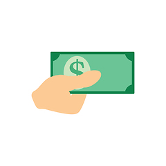 Image showing Hand holding money icon