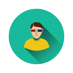 Image showing Man with 3d glasses icon