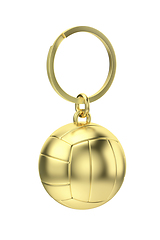 Image showing Gold keychain with volleyball ball