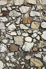 Image showing Very ancient stone wall texture