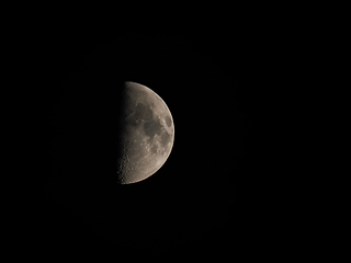 Image showing Quarter Moon showing Craters