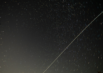 Image showing Star Trails and Contrails