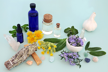 Image showing Shamanic Cleansing Ritual with Natural Plant Medicine