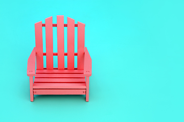 Image showing Salmon Pink Wooden Chair for Solitude