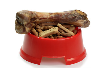 Image showing Bowl with dog food