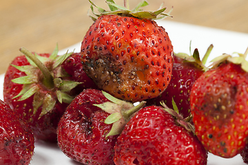 Image showing red overripe strawberry