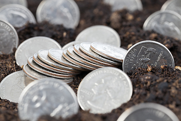 Image showing coin in soil